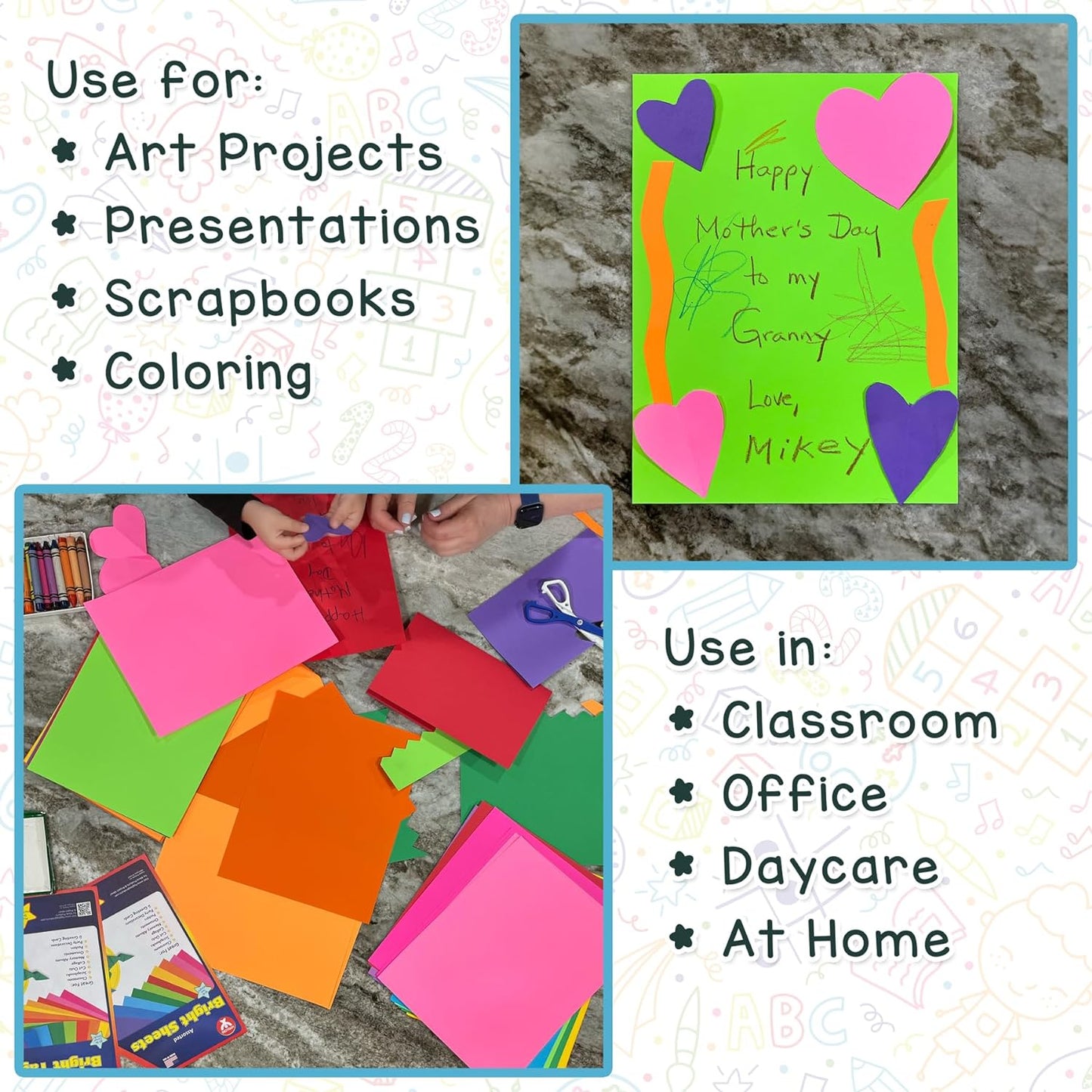 Hygloss Light Blue Bright Colored Cardstock - 11x17-Inch, 50 Sheets, 65 lb/ 176 gsm, Fade-Resistant, Acid-Free Color Card Stock Paper