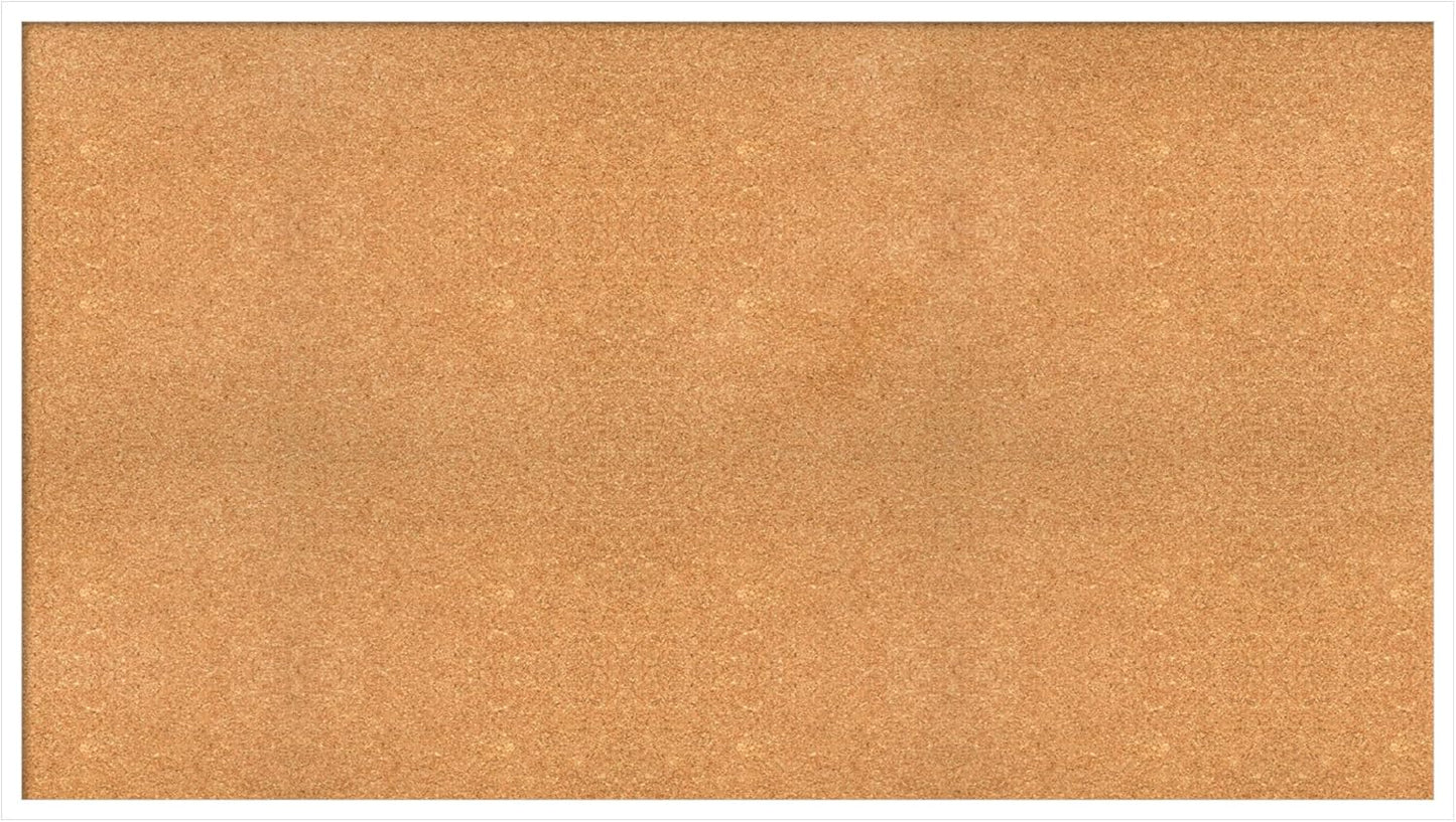 Amanti Art Natural Cork Board for Wall, 31x55 Vision Board with White Frame, Oversize Corkboard Office Decor for Home Organization, Modern Corkboard Pinboard to Display Items for Home Organization in