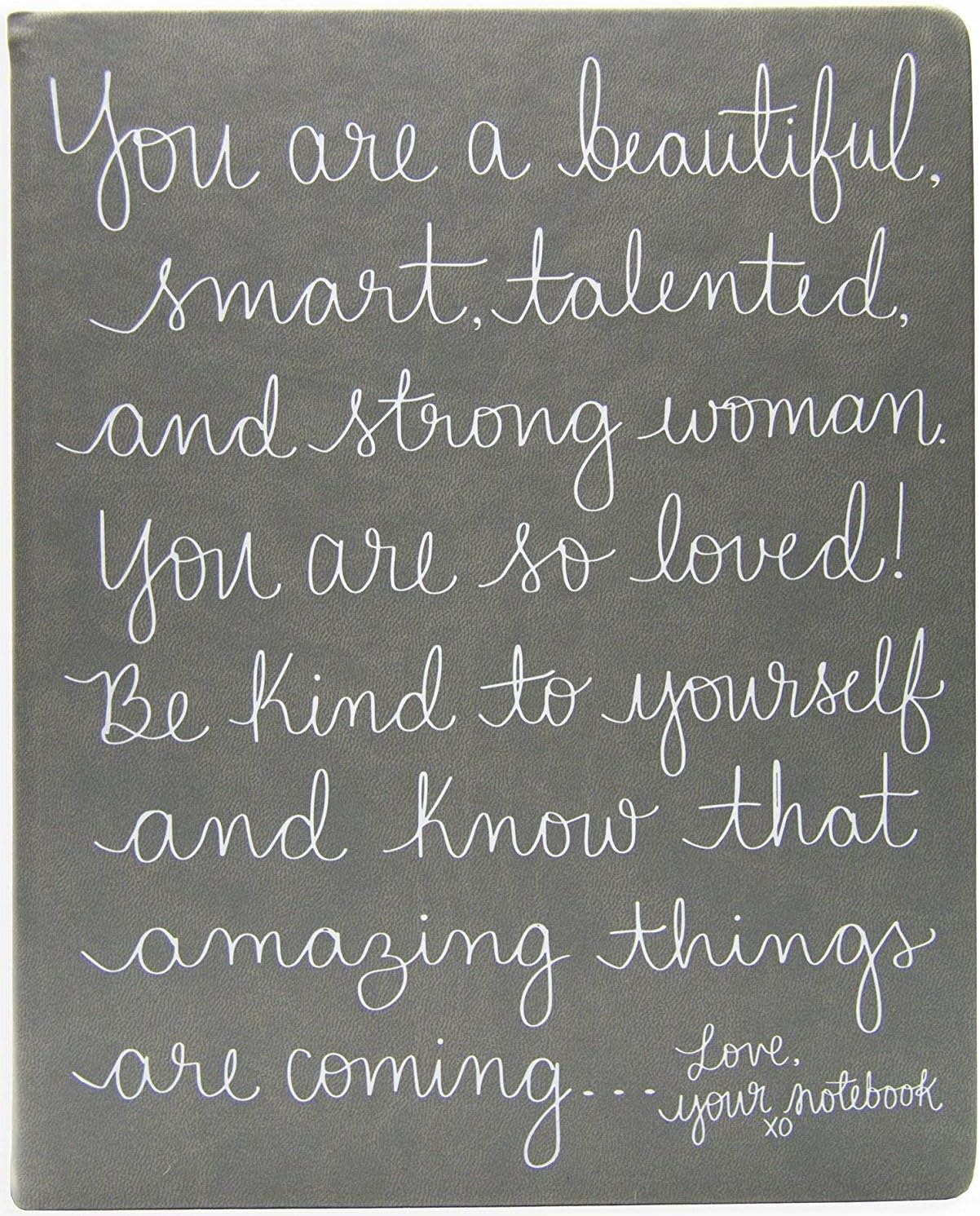 WORLD TRAVELER Eccolo Dayna Lee Collection Grey “Love, Your Notebook” 8x10 Inspiring Hardcover Journal/Notebook, 256 Acid-Free Lined Pages