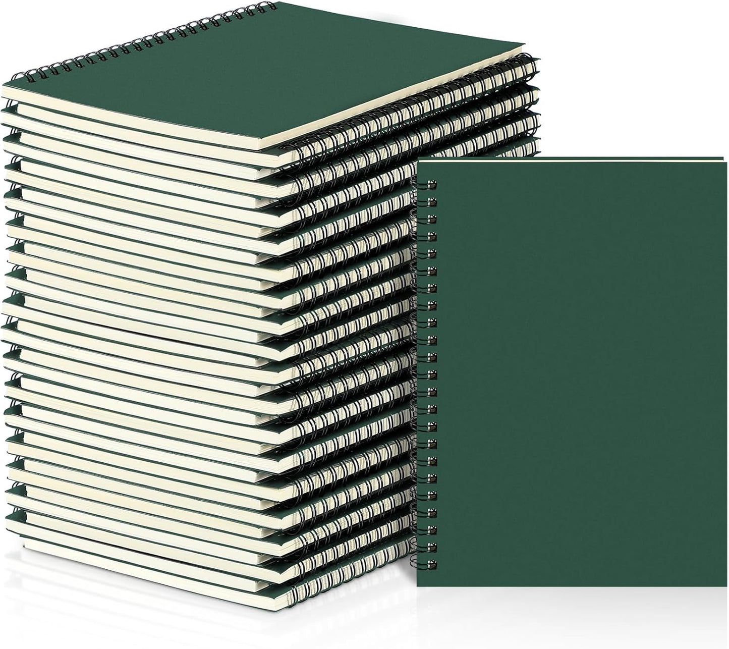 Yahenda Spiral Notebook Bulk A5 Journal Lined 8.3'' x 5.5'' Writing Composition Paper Small Notepad Subject Notebook for Students Office Business Back to School Supplies(Deep Green,36 Pcs)