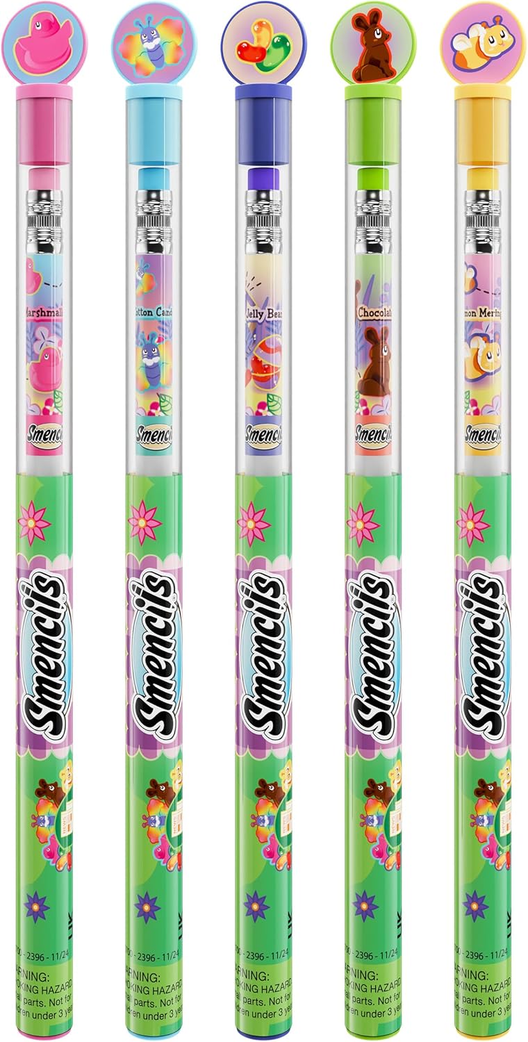 Spring Smencils Cylinder - HB #2 Patented Gourmet Scented Pencils, 50 Count - Gifts for Kids, Classroom Rewards, Party Favors, Easter day