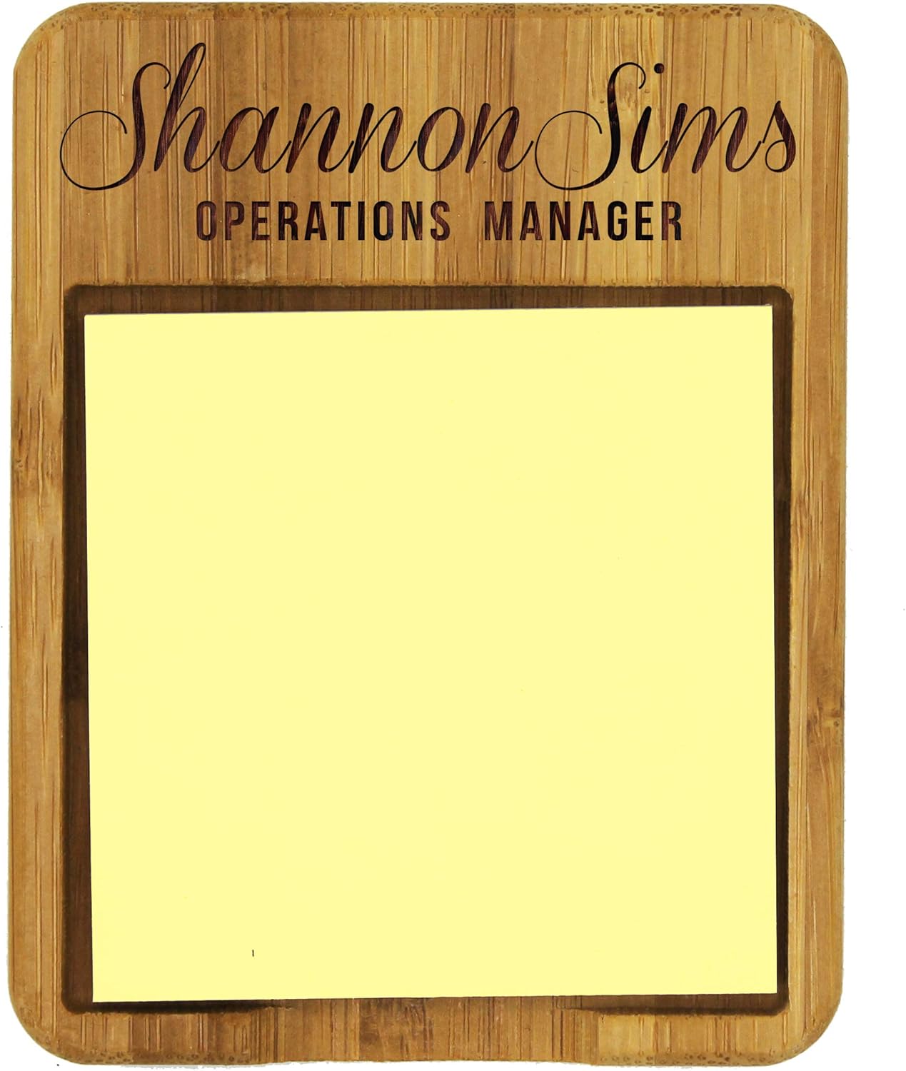 My Personal Memories Custom Personalized Sticky Note Holder Dispenser - Wooden Business Desk Office for Men Women