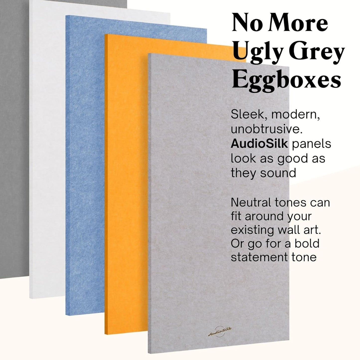 Acoustic Panels, 2 Pack, Large, 46" x 23", Pure White