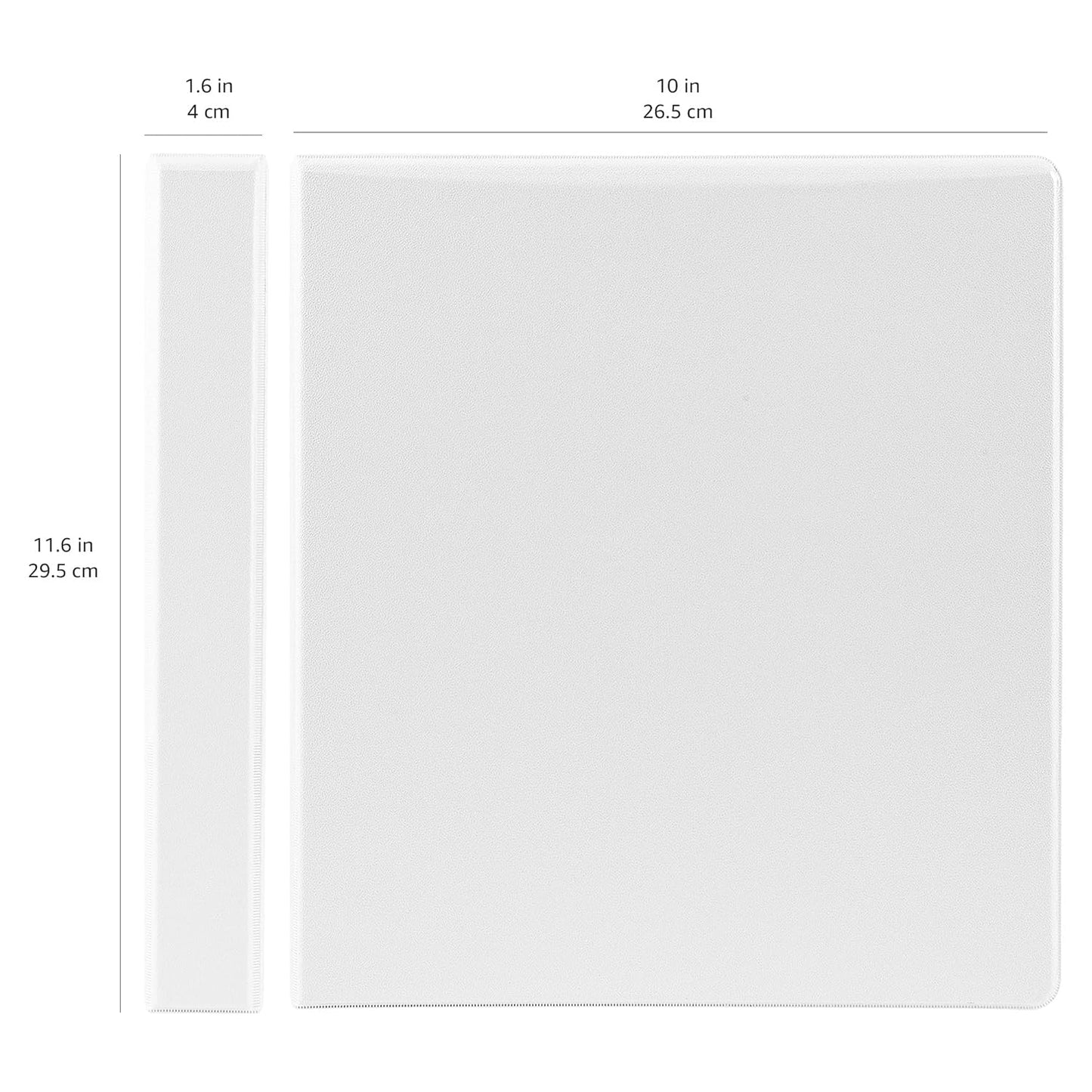 Amazon Basics 3 Ring Binder with Durable 1 Inch D-Ring and Clear Overlay for Storage and Organization, Pack of 4, White