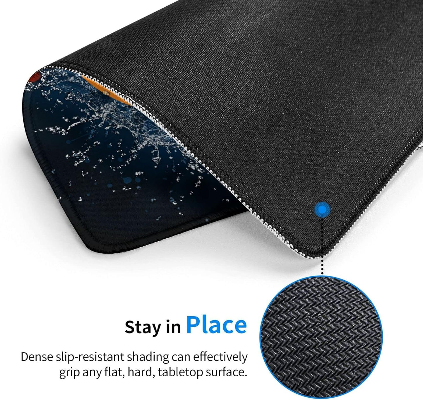 Sports-Themed Basketball Mouse Pad for Boys Teen Men, Washable Gaming Mouse Pads for Office Home Computer Laptop Desk 10"x12" Non-Slip Rubber Base Mousepad with Stitched Edge