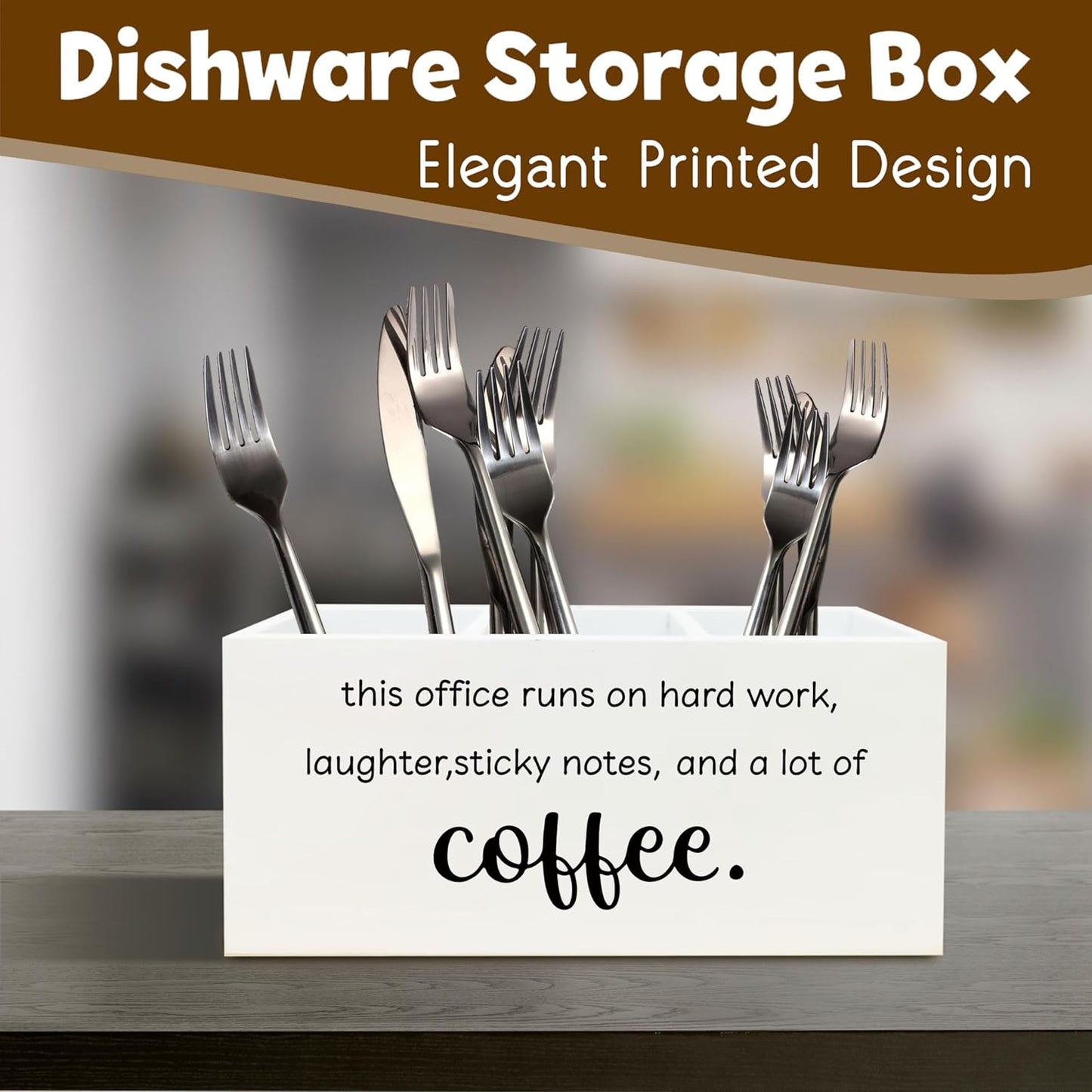 Funny Office Gifts Pen Holder for Desk, Work Humor Gifts for Coworkers Coffee Lovers, This Office Runs on Hard Work Wooden Pen Pencil Holder Organizer for Desk Accessories