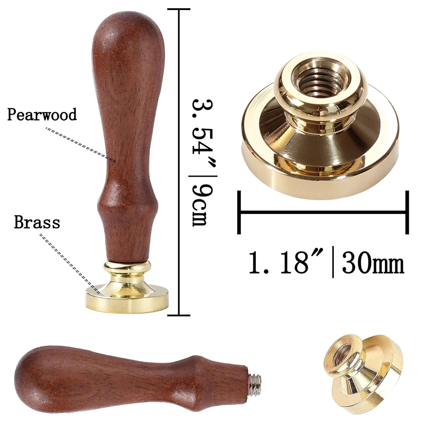 Dragon Wax Seal Stamp - 1.18 inch / 30mm Rose Vintage Removable Brass Stamp Head with Handle for Wedding Invitations Envelopes Valentine's Day Gift Wrap