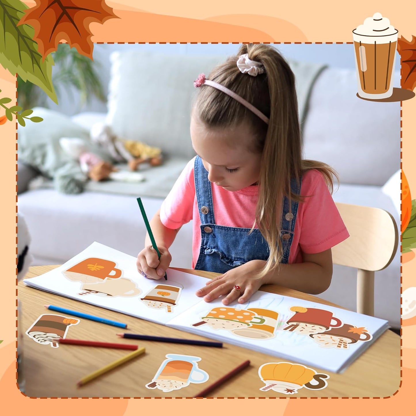 Xqumoi 30 Pack Fall Coffee Cup Sticky Notes - Autumn Maple Leaf Pumpkin Self Sticky Writing Memo Pads for Latte Lover Office School Class Student Kids Gift Thanksgiving Party Favors Goodies Bag Filler