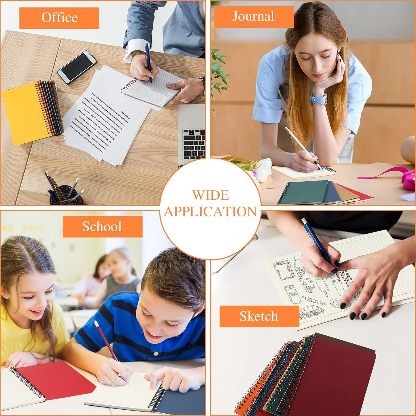 Yahenda Spiral Notebook College Ruled Journals Notebooks Lined 8.3 x 5.5 Inch Note Books Bulk A5 Writing Notebooks Thick Paper Notebook for Office Business School Supplies (Rich Colors,108 Pcs)