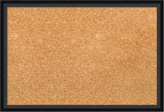 Amanti Art Natural Cork Board for Wall, 13x19 Vision Board with Black Wood Frame, Small Corkboard Office Decor for Home Organization, Modern Corkboard Pinboard to Display Items for Home Organization