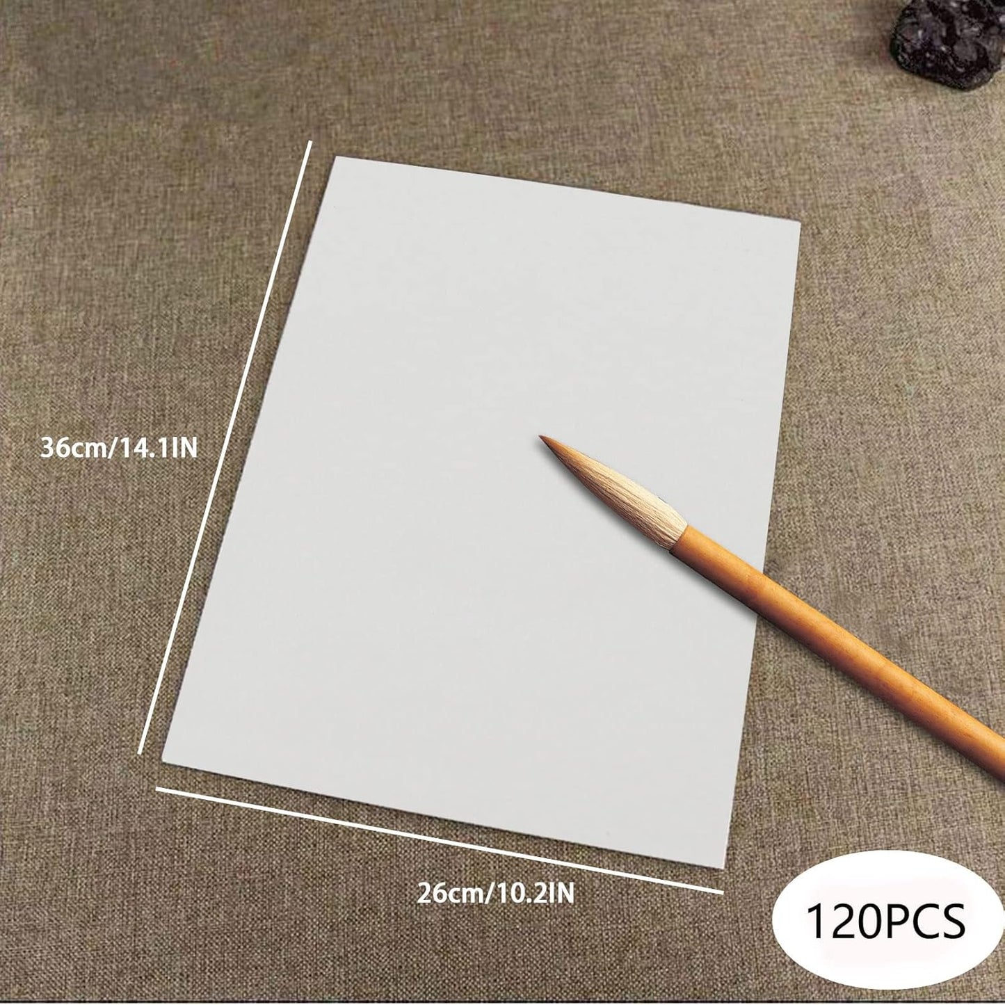 Chinese Blank Xuan Paper Raw, Calligraphy Brush Ink Writing Sumi Rice Paper Without Grids, White Sheng Xuan Paper for Beginner & Intermediate Practice Painting Techniques (90 Sheets)
