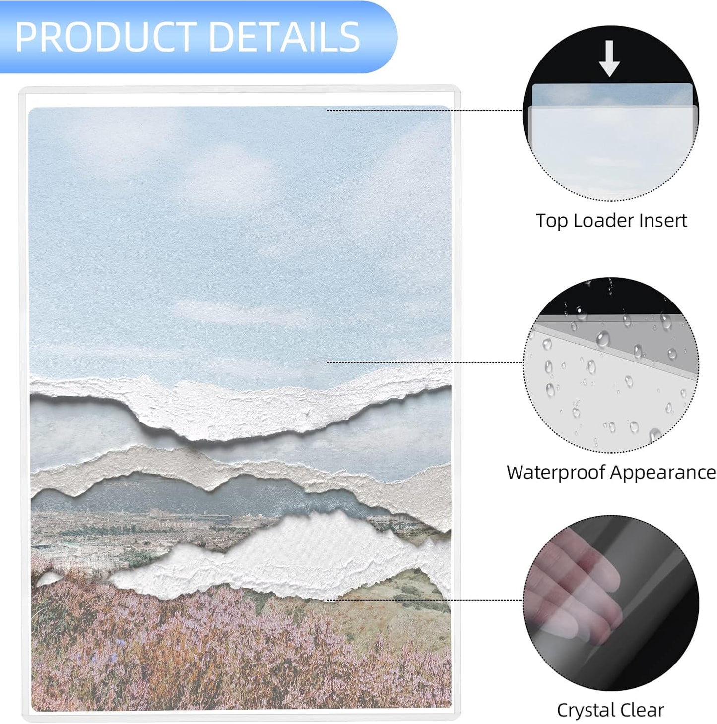 5 Pack 18x24 Poster Protector Clear Rigid Print Protectors Heavy Duty Top Loader Clear Paper Sleeves for Poster Art Prints Office Documents