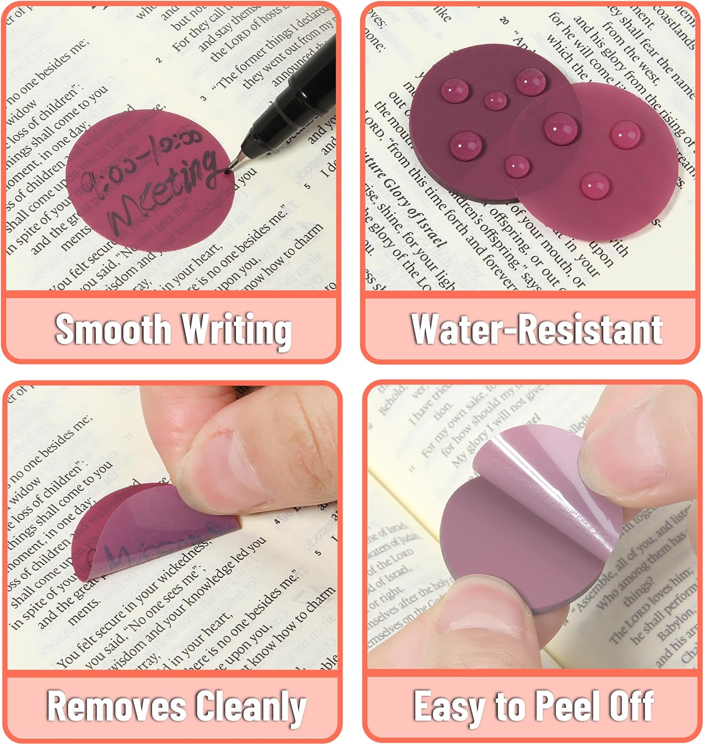 Mr. Pen- Transparent Sticky Note Set, 560Sheets, Colorful, Round Transparent Sticky Notes Set