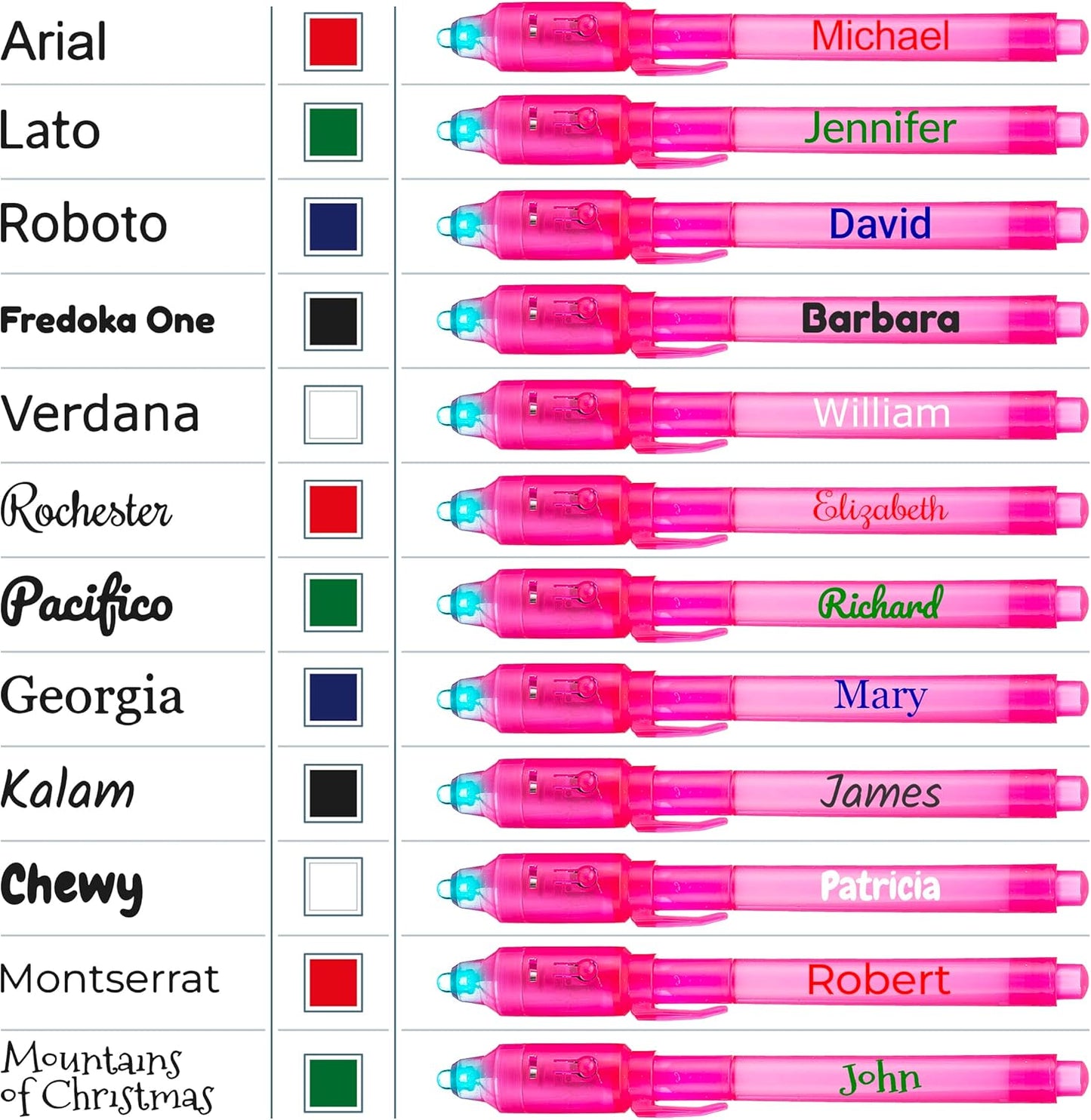 Personalized Invisible ink Pen with UV Light for Kids, Disappearing Ink magic Pen, Custom Secret Spy activity for ages 8-12, kids Gifts in bulk, 12 Pack, Assorted