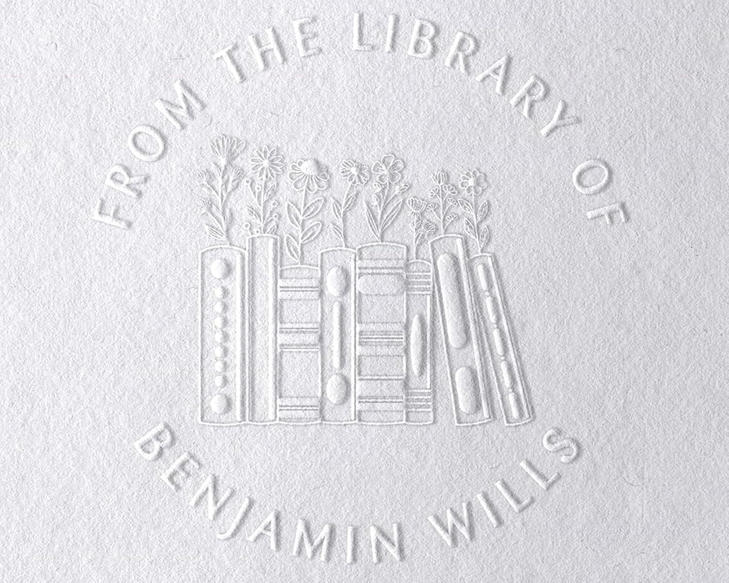 Pickled Stamps Personalized Embosser Book Stamp - from The Library of | Custom Books 1 5/8/ inchs x Black Red Blue Green Purple
