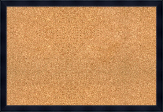 Amanti Art Natural Cork Board for Wall, 26x38 Vision Board with Black Wood Frame, Large Corkboard Office Decor for Home Organization, Modern Contemporary Corkboard Pinboard to display items for home