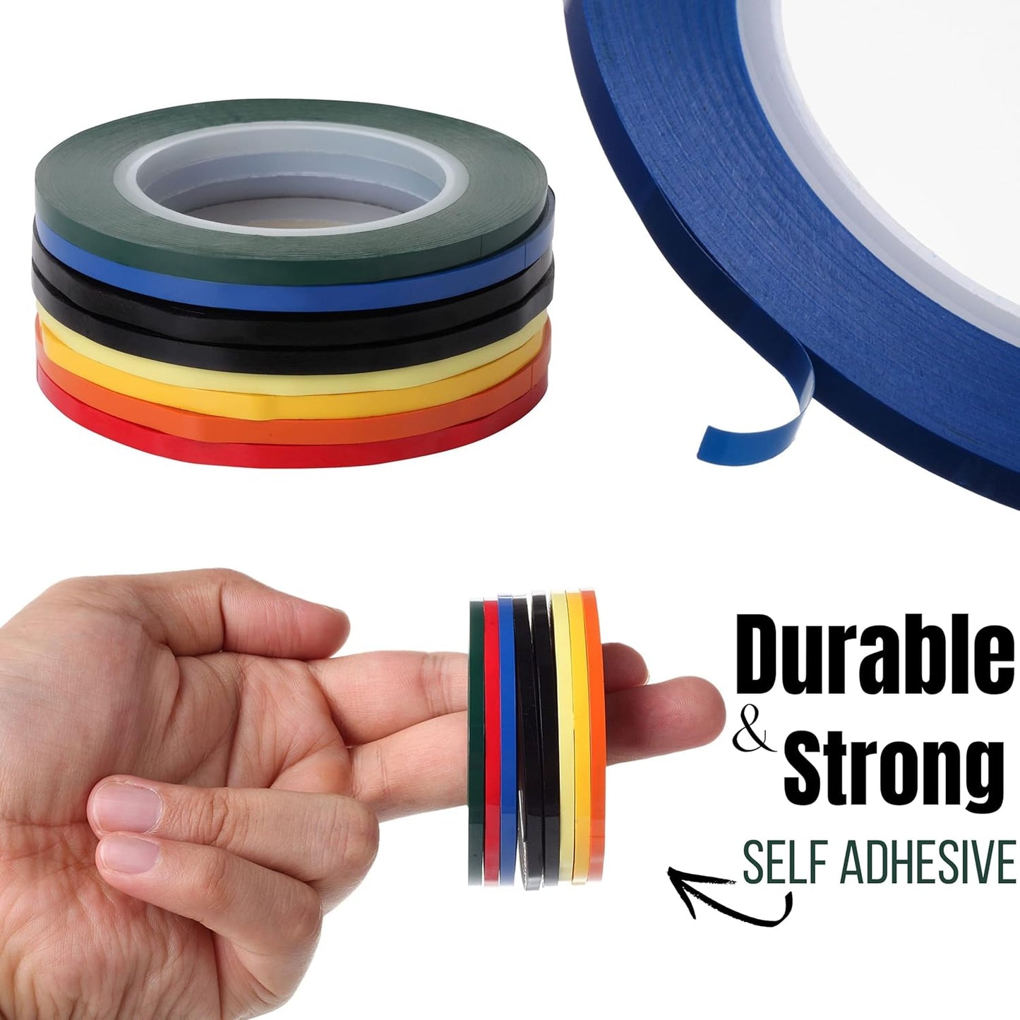 Mr. Pen- Whiteboard Tape, 8 Pack, Assorted Colors, Thin Tape for Dry Erase Board Accessories, Whiteboard Accessories, Chart Tapes
