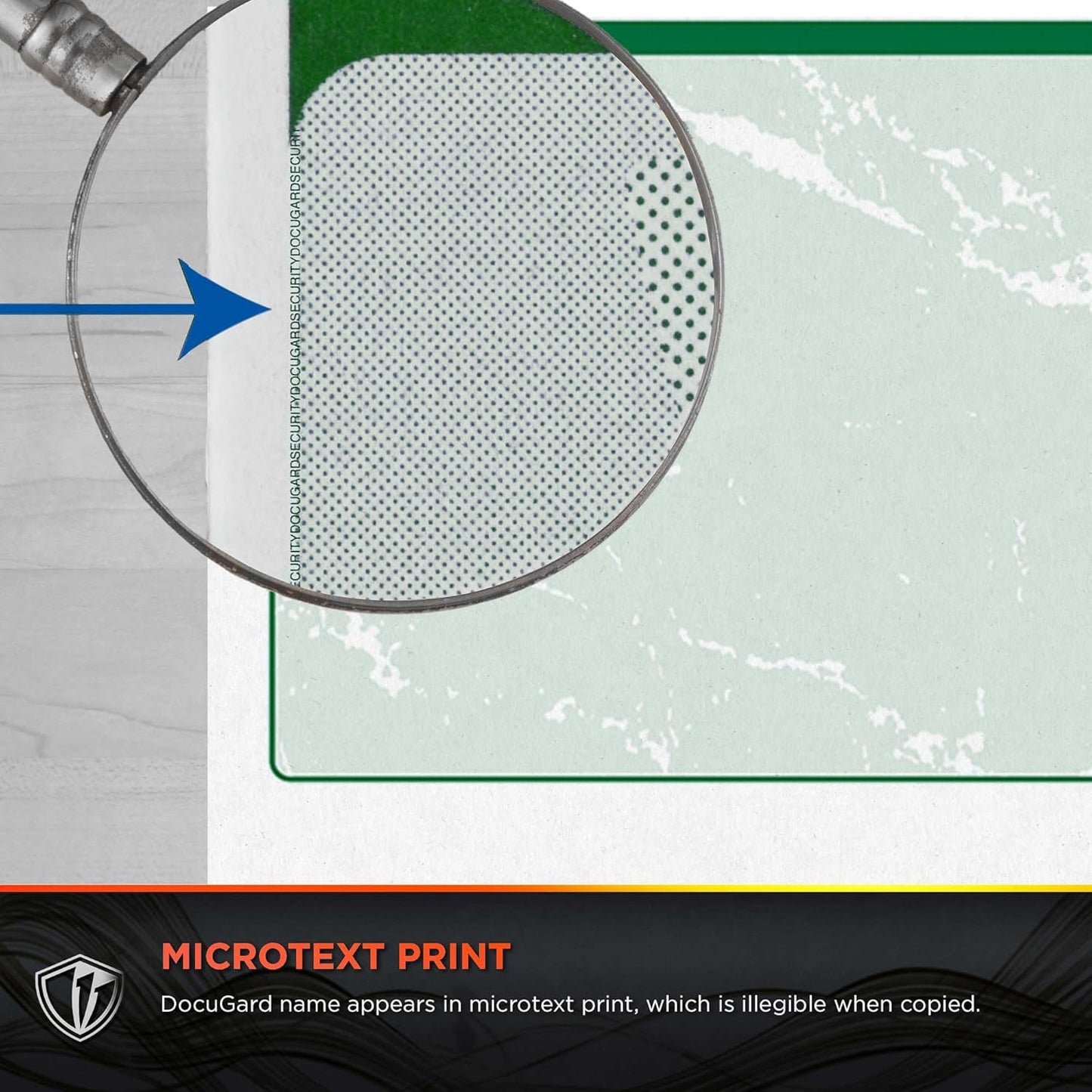 DocuGard Standard Green Marble Bottom High Security Check Paper - QuickBooks & Laser/Inkjet Printer Compatible - 11 Security Features - 500 Blank Business Checks (04518)