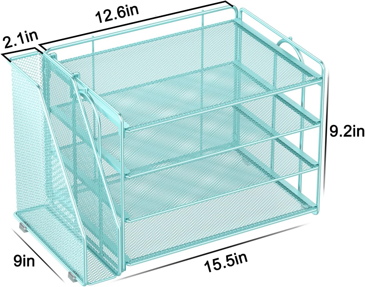 Spacrea Desk Organizers and Accessories, Paper Organizer for Desk with File Organizer, Desk Accessories & Workspace Organizers for Office Supplies (Blue)
