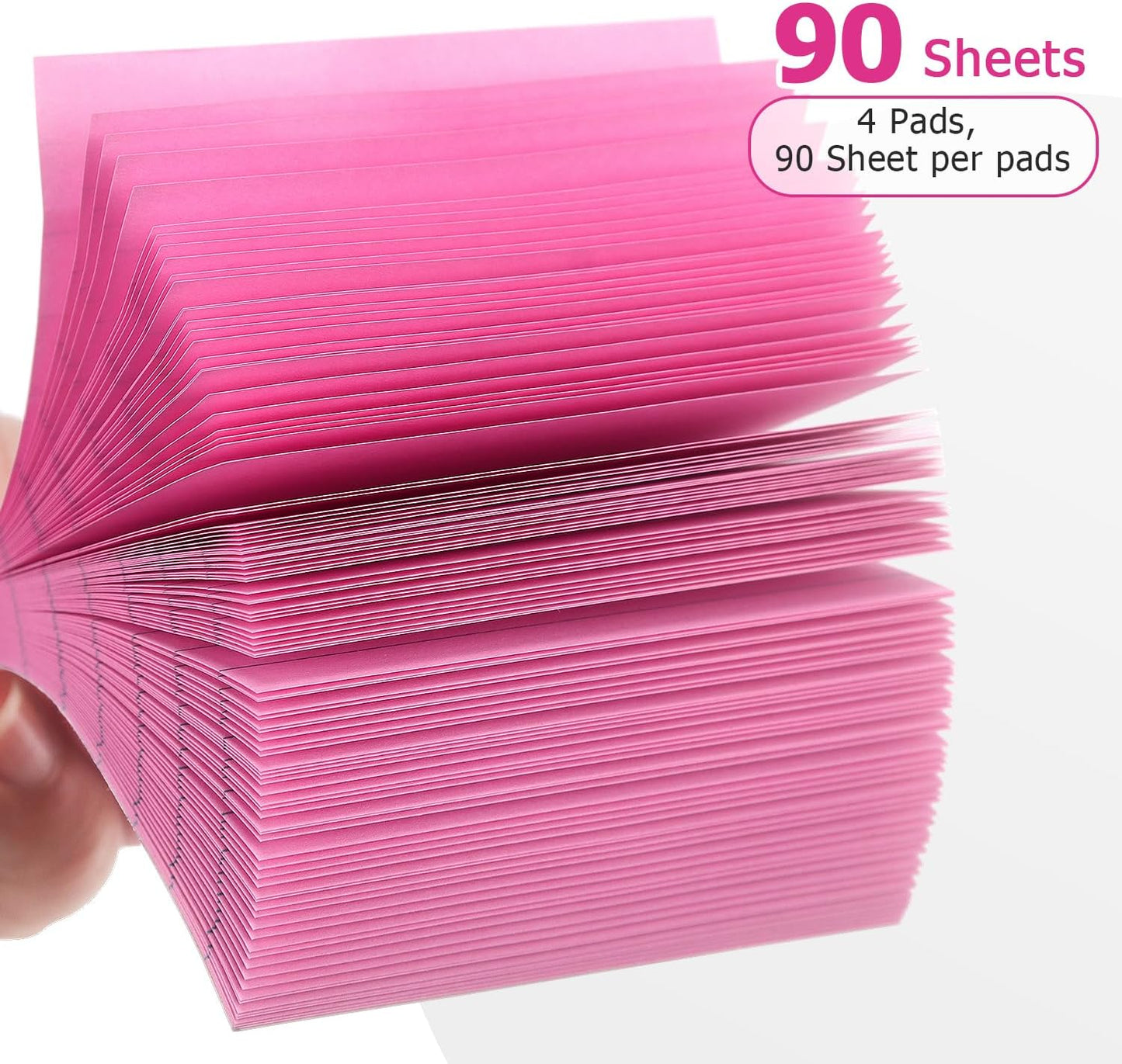 Lined Sticky Notes 3x3 Sticky Notes with Lines Self-Stick Notes Bright Color 4 Pads 90 Sheets/Pad (Pastel)