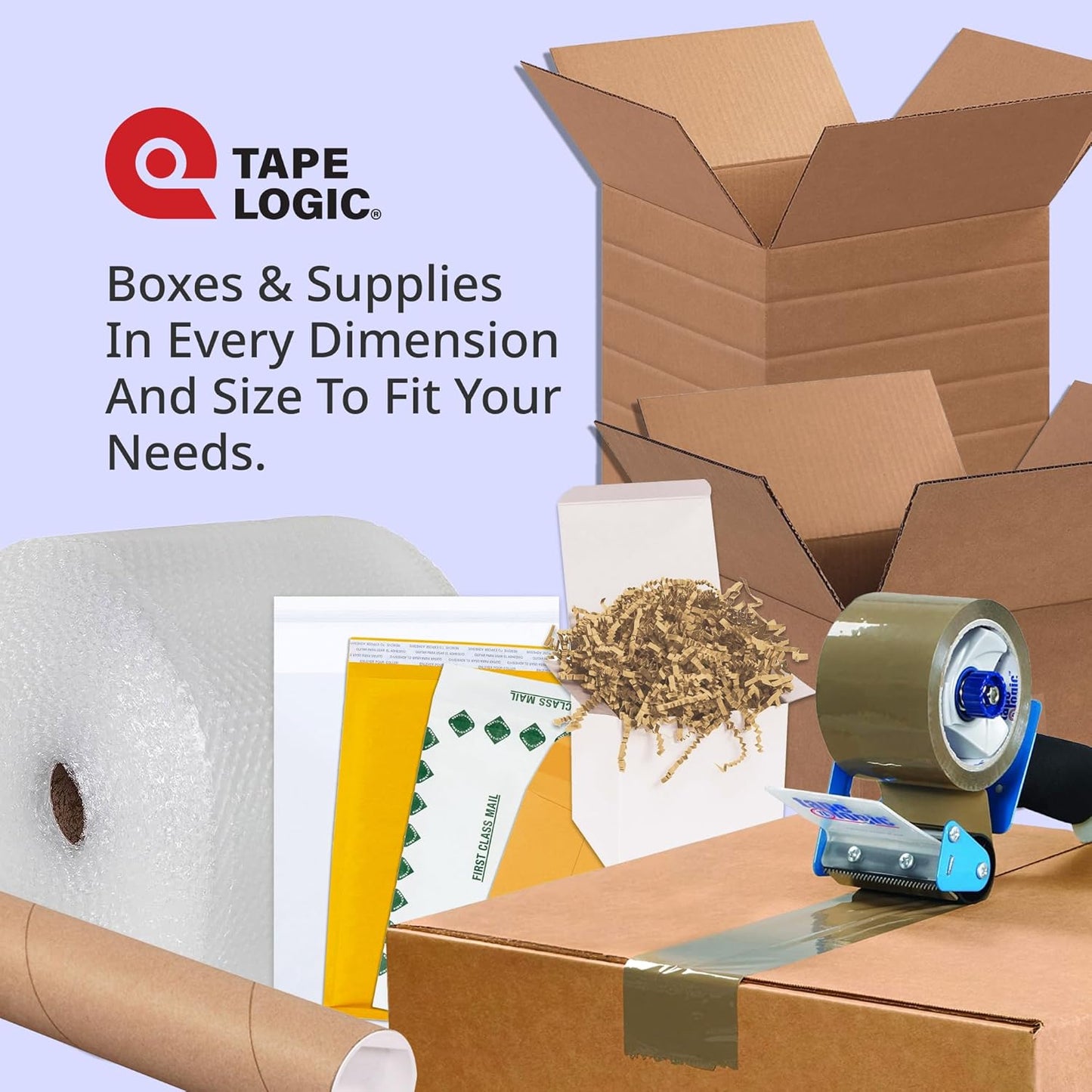 Tape Logic 3" Multi Roll Tape Dispenser - Heavy Duty Desk or Table Top Tape Dispenser with Non-Skid Base for Home or Office, Supplies for Packing, Shipping, Moving, & Mailing
