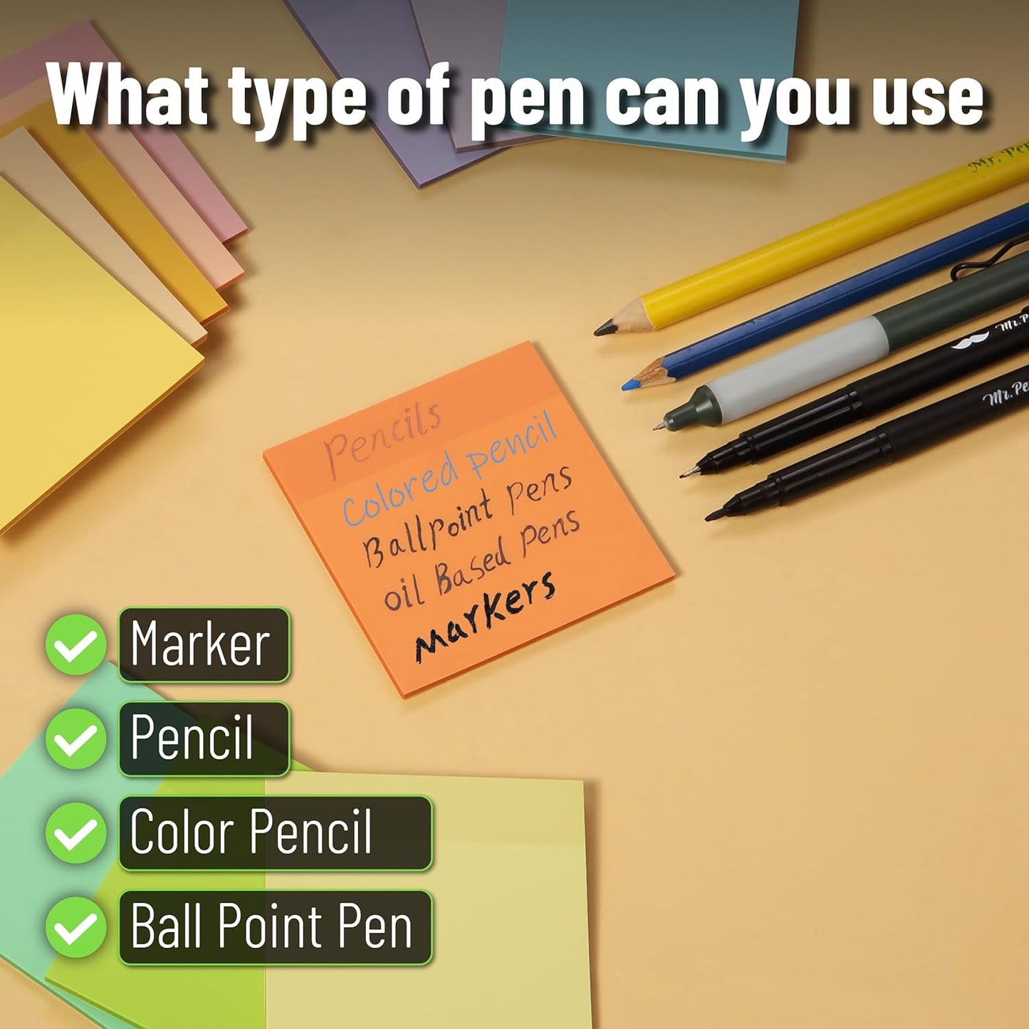 Mr. Pen- Transparent Sticky Notes, 3”x3”, 12 Pads, 600 Sheets, Macron Pastel See Through Sticky Notes