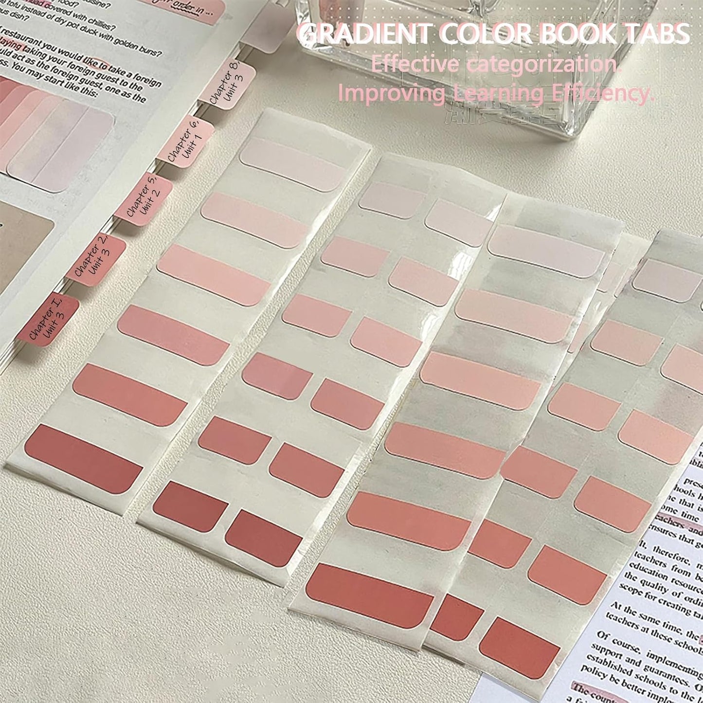 Potanro Book Tabs 480 PCS Annotation Tabs Transparent Sticky Notes Tabs for Notebooks 1 Inch Repositionable Index Tabs for Annotating Books and File Classification (Medium)