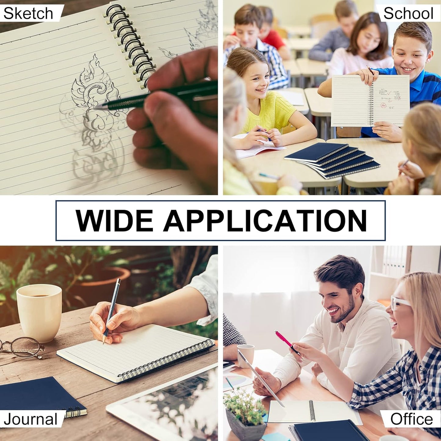 Yahenda Spiral Notebook Bulk A5 Journal Lined 8.3'' x 5.5'' Writing Composition Paper Small Notepad Subject Notebook for Students Office Business Back to School Supplies(Deep Blue,180 Pcs)