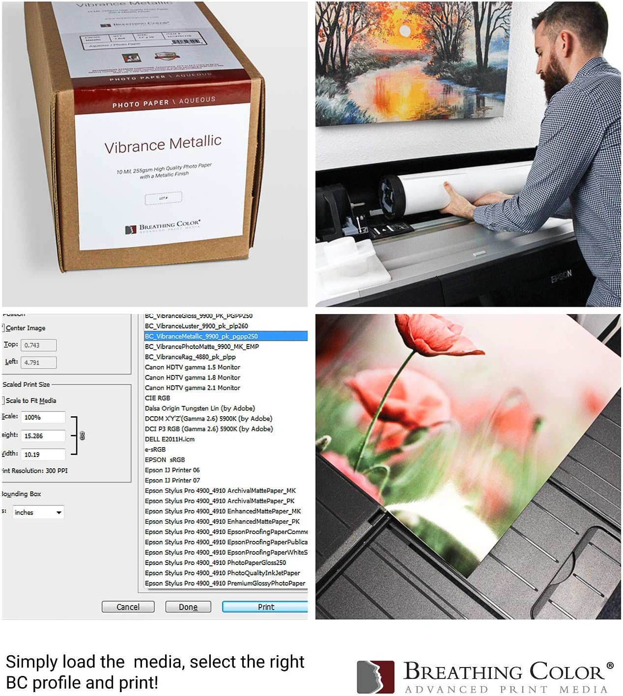 Vibrance Metallic Photo Printer Paper 10 mil 255 gsm Premium Photo Paper Sheets 13 x 19 inches 50 Sheets Works with All Inkjet Printers Including Professional Makes and Models Like Epson Canon HP
