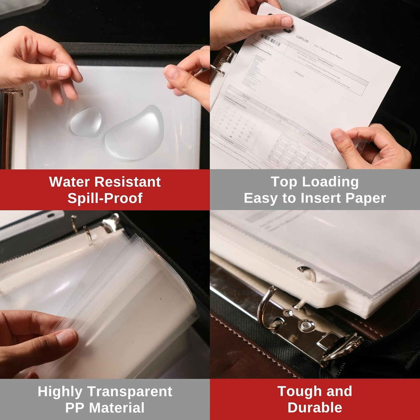 Office Werks 100 Sheet Protectors, Heavy Duty 8.5 X 11 Inch Clear Page for 3 Ring Binder, Plastic Sheet Sleeves, Durable Top Loading Paper Protector with Reinforced Holes Archival Safe