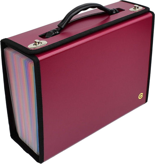 CNK Accordion File Folders with 24 Pockets Organizer for Document Paper Storage Folder Documents Expanding Binder Folio Pocket Receipt Filing Expandable Files Dividers Labels Letter Durable Handle