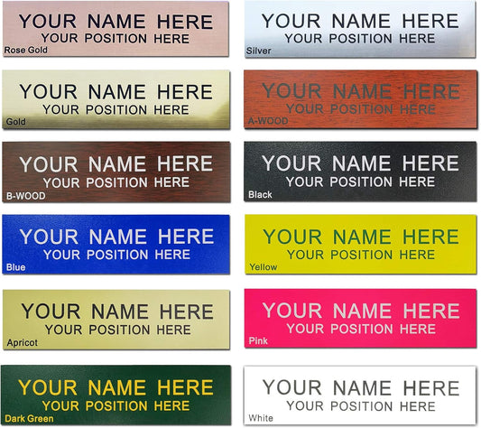 Personalized Office Name Plate 2"x 8" Customize Wall Door Sign NamePlate Adhesive Back