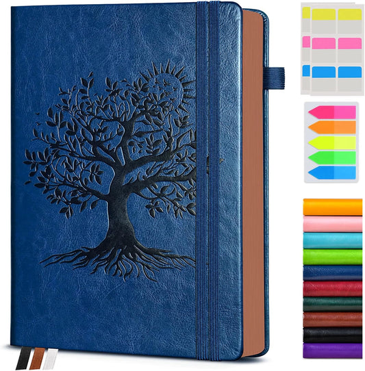 Vintage Leather Journal with 300 Numbered Pages,B5 Lined Journal for Men Women,Daily Journals for Writing,College Ruled Notebook for Work,School,Note taking,Travel Diary,Large (7" x 10")