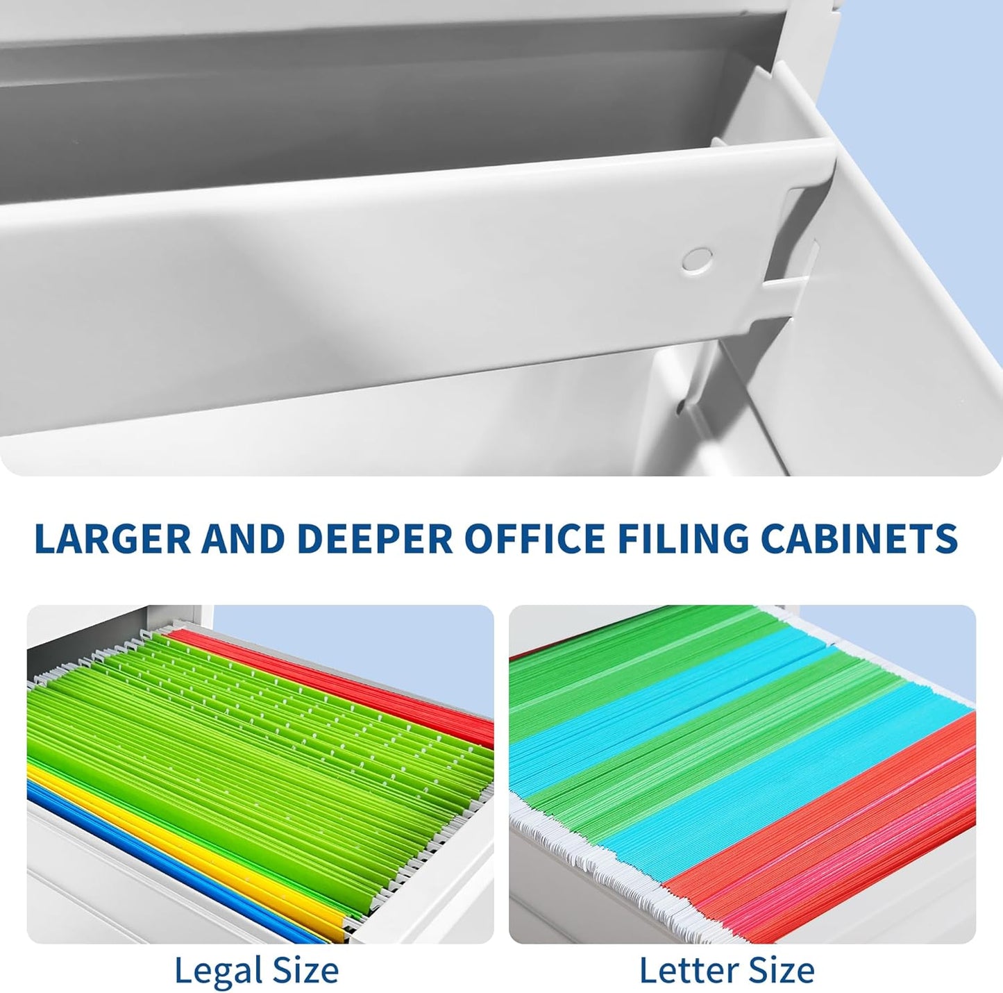 2-Drawer Locking Vertical File Cabinet, Metal Storage Cabinet for Office/Home – Secure Vertical Filing for Letter/Legal/A4/F4 Documents, Easy to Assemble Steel Cabinet (White, 2 Drawer-28 H)