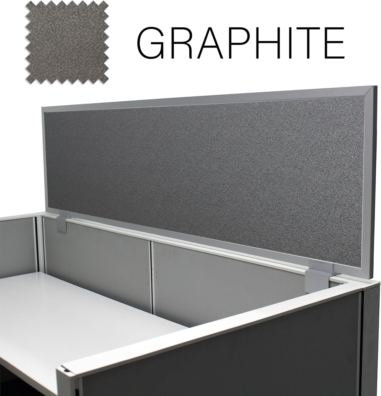 OBEX Acoustical Cubicle Privacy Screen Extender Desk Panel & Office Divider, Add Separation & Block Noise, 12" x 60", Graphite