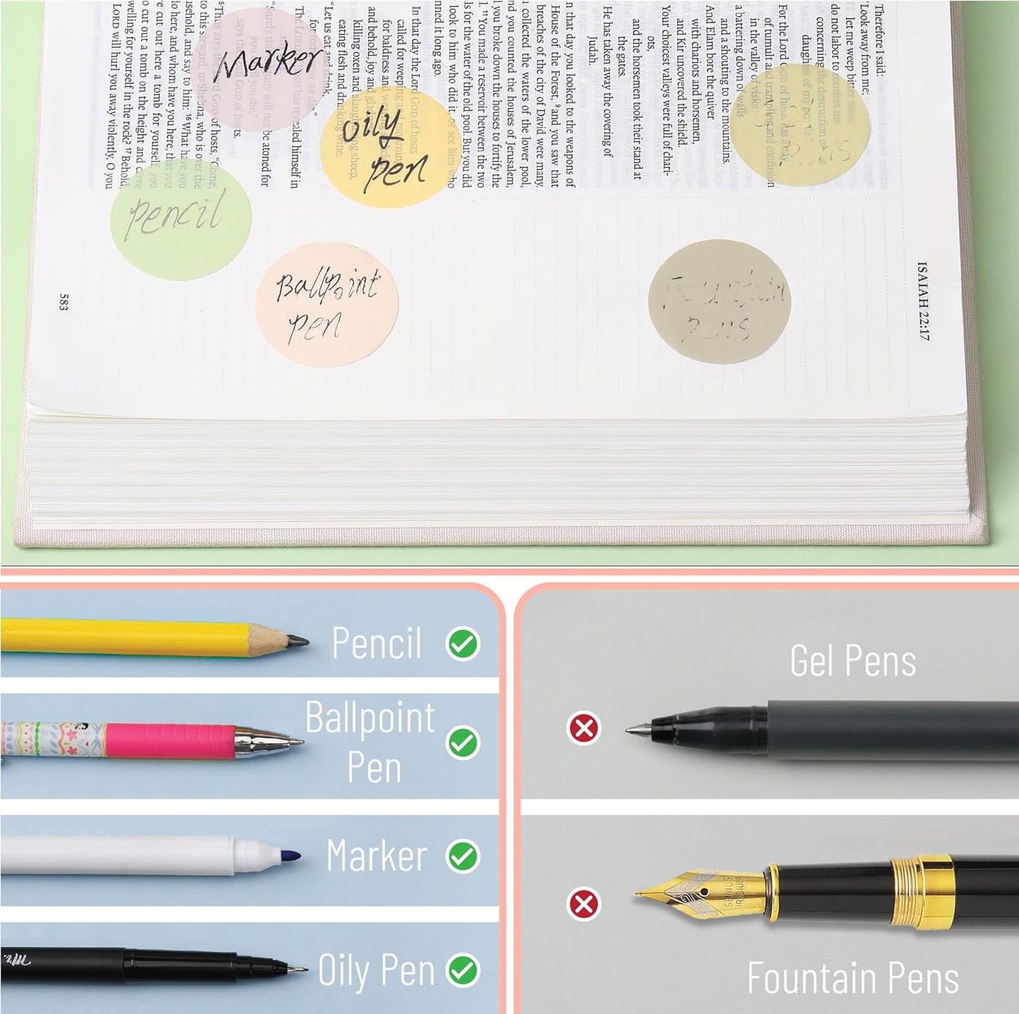 Mr. Pen- Transparent Sticky Note Set, 560Sheets, Colorful, Round Transparent Sticky Notes Set