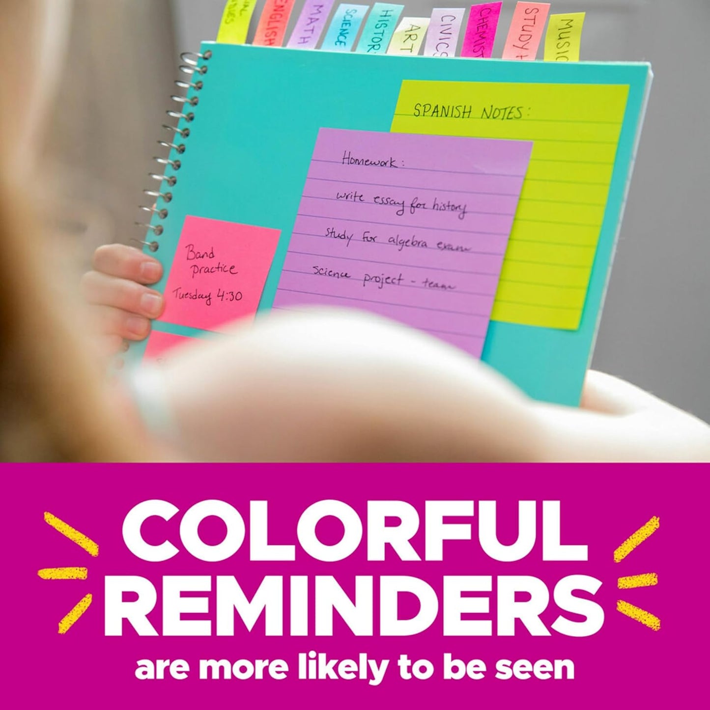 Post-it Super Sticky Notes, Assorted Sizes, 15 Pads, 2X The Sticking Power, Supernova Neons Collection, Neon Colors (Orange, Pink, Blue, Green), Recyclable (4423-15SSMIA)