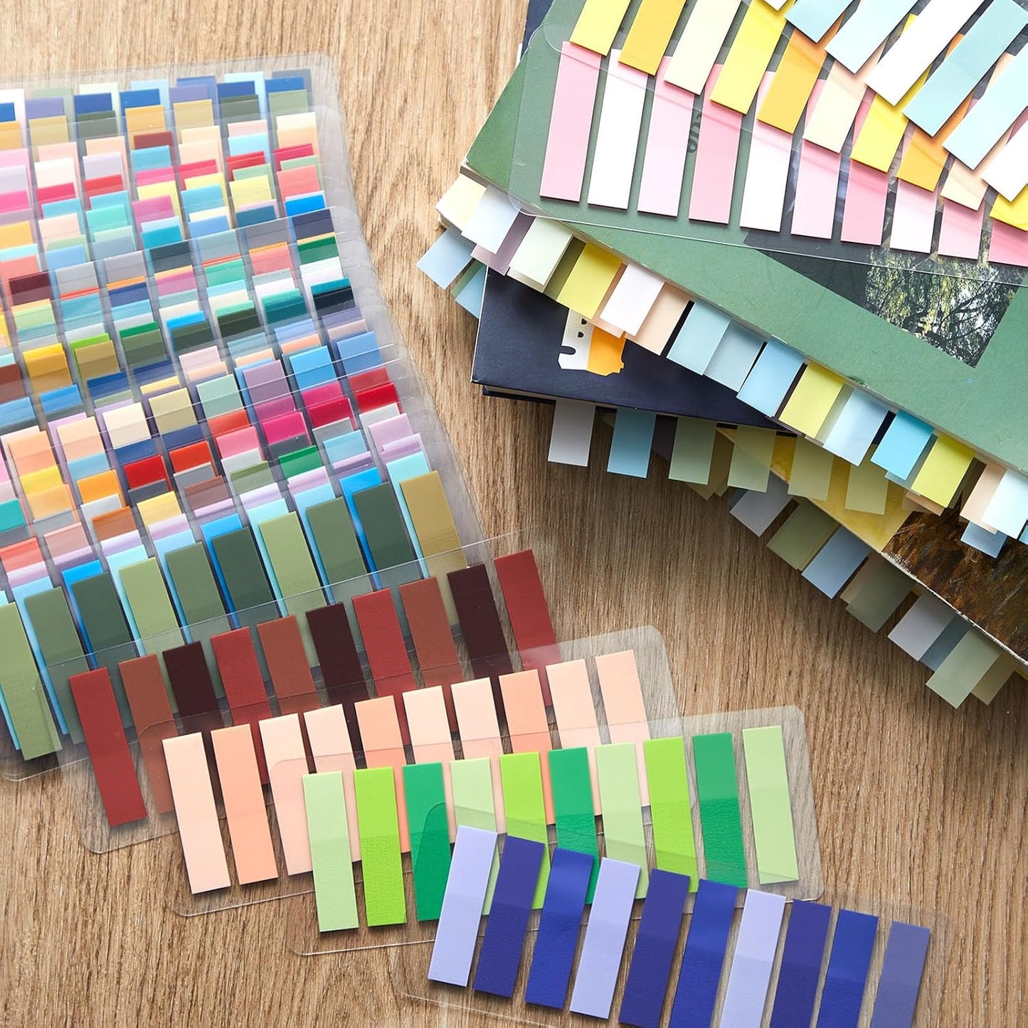 ReliThick 8000 Pcs Annotation tabs Sticky Tabs for Books Transparent Sticky Notes Multi Colored Writable Page Markers Book Flags Strip for Annotating Reading Supplies Bookish Gift (Light Colors)