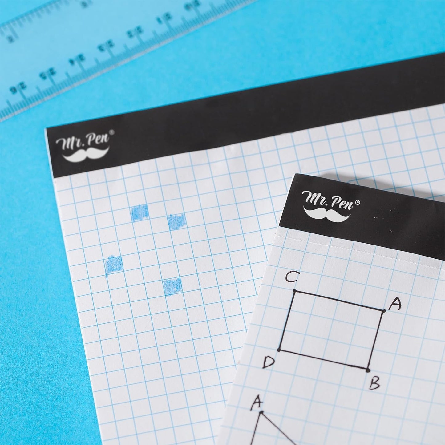 Mr. Pen- Graph Paper pads 8.5 x 11 Inches, 2 Pack, 55 Sheets/Pack, 5x5 (5 Squares Per Inch), Blueprint Grid Paper Pads 8.5 x 11, Math Notebook
