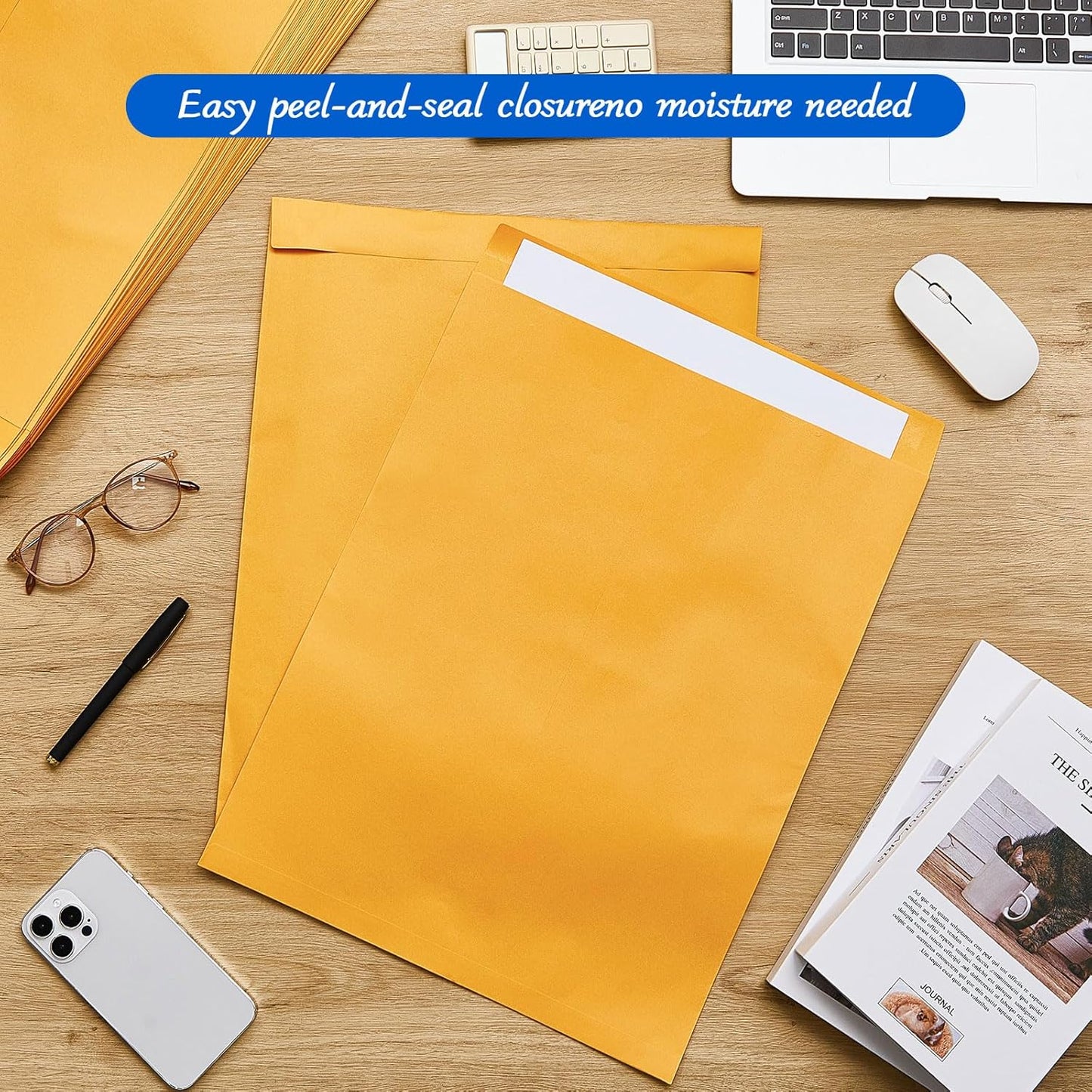 25 Pcs 16 x 20 Inch Extra Large Mailing Envelopes 32lb with Gummed Flaps, Catalog Envelopes Jumbo Craft for Mailing, Storage and Organizing Documents Office Supplie