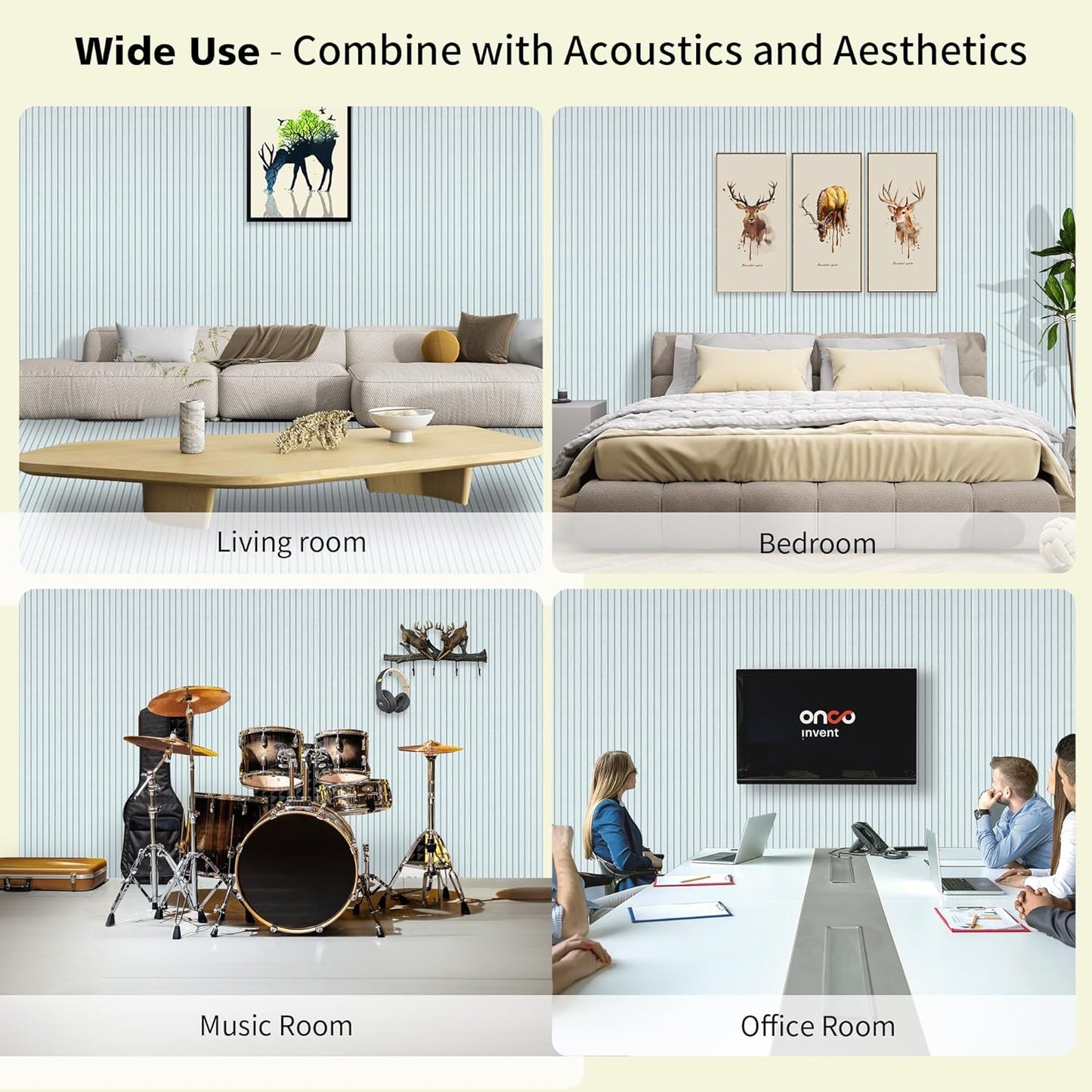 Acoustic Panels,5 Pack Sound Panels Noise Reducing for Walls,48"x24"x0.4" Soundproof Wall Panels,High-Density Acoustic Wall Panels,Decorative Wall Sound Absorbing Panel,White