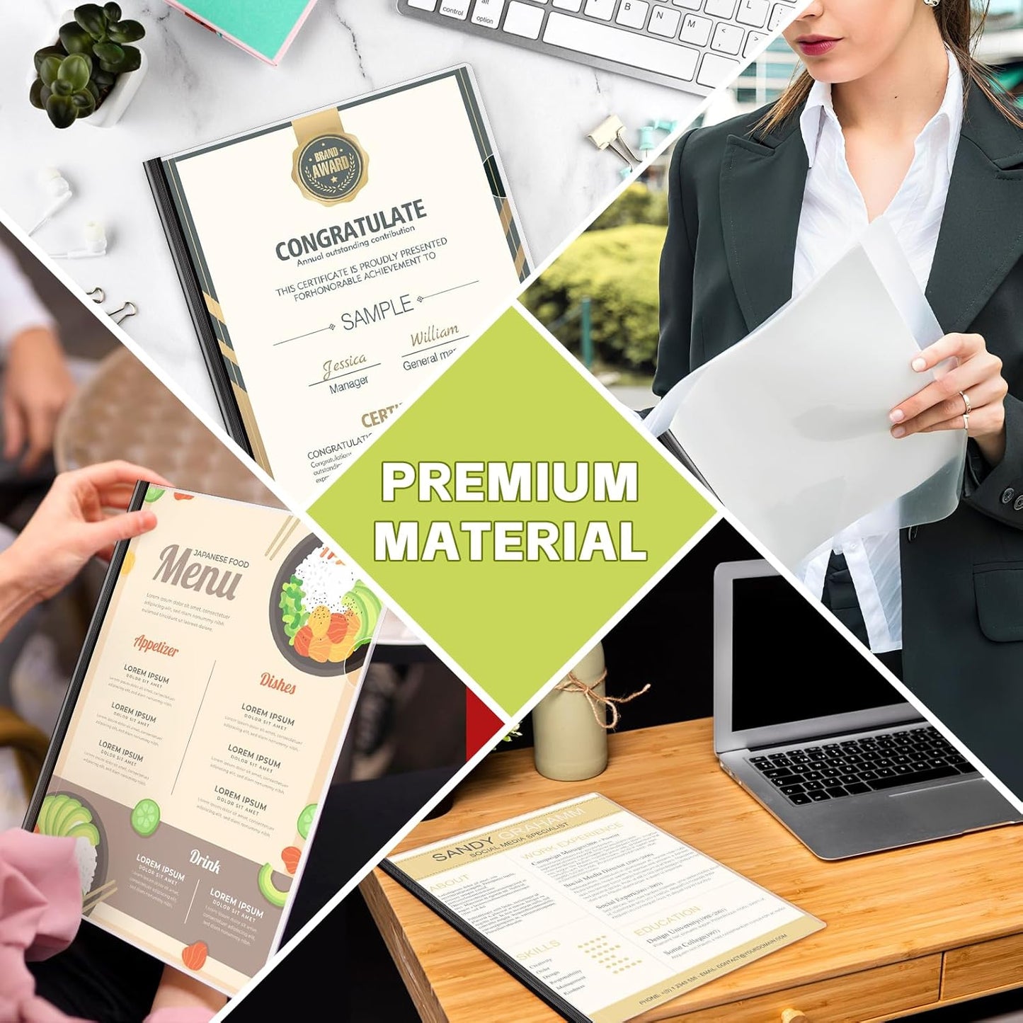 40 Pack Report Covers with Sliding Bars for Letter Size Paper, 8.5x11 Inch Clear Report Covers Presentation Folders File Document Resumes Binder for Home School Office, 70 Sheet Capacity