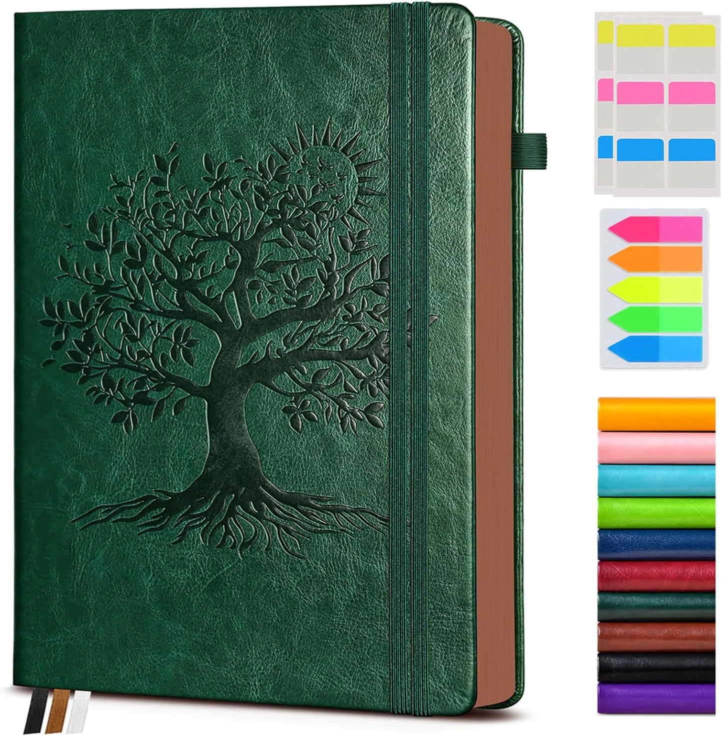 Vintage Leather Journal with 300 Numbered Pages,A4 Lined Journal for Men Women,Daily Journals for Writing,College Ruled Notebook for Work,School,Note taking,Travel Diary,Large (8.5" X 11.3")