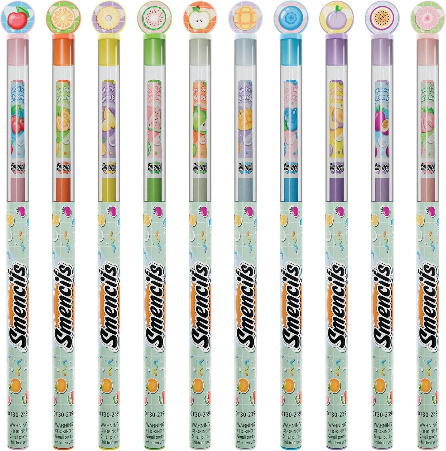 Pastel Colored Smencils - Patented Gourmet Scented Colored Pencils made from Recycled Newspapers, 10 Count, Gifts for Kids, School Supplies, Classroom Rewards