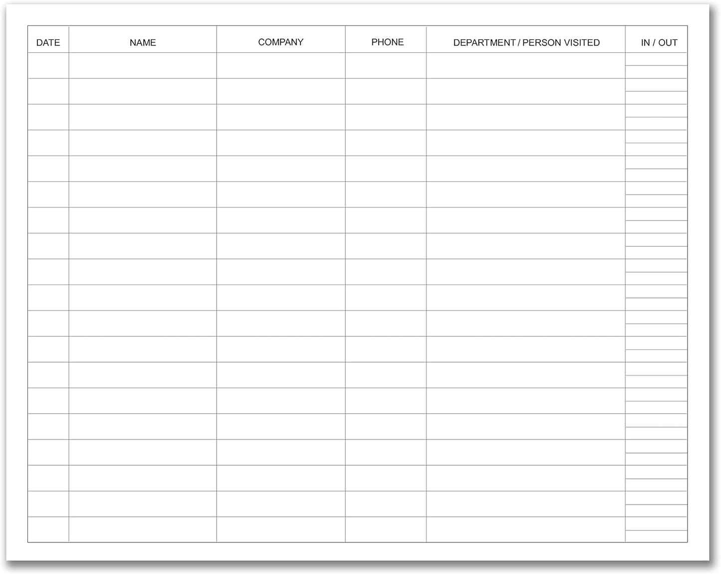 BookFactory Visitor Log Book Visitors Register Sign-in Book - 120 Pages, 8 7/8'' x 7'' - Black Cover, Section Sewn Hardbound (Made in USA)