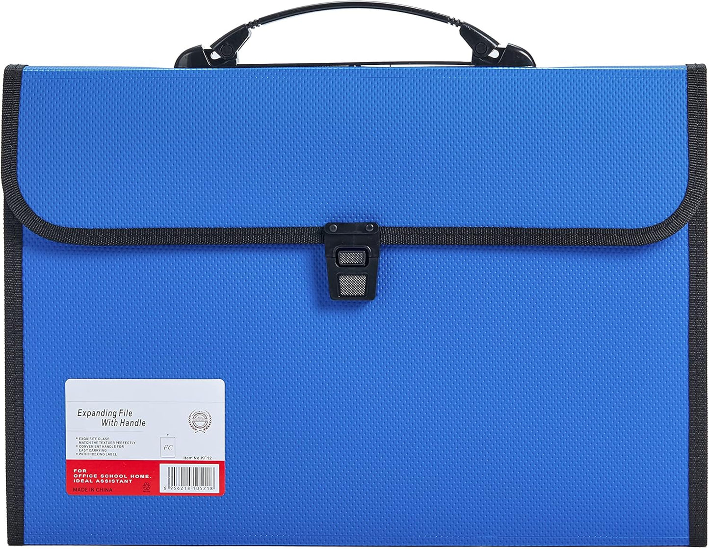 JIZISO Legal Size 13 Pocket Accordian File Organizer Expanding File Folder for FC A4 Paper, Briefcase File Case with Durable Handle & Buckle Closure for School Home & Business (Blue-2)