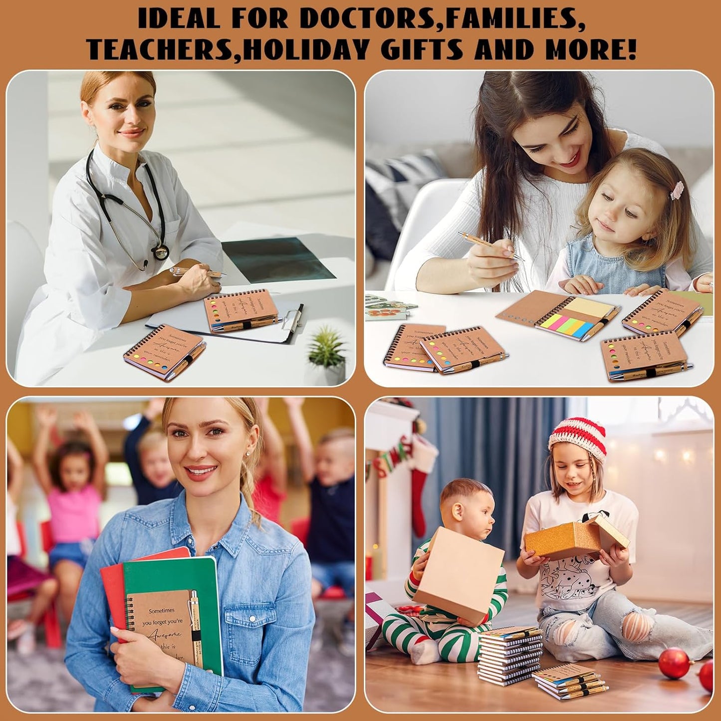 30 Sets Employee Appreciation Gifts Bulk Inspirational Spiral Notebooks with Sticky Notes Motivational Journals Ballpoint Pens Thank You Gifts for Teacher Nurse Coworker (30, Sometimes)