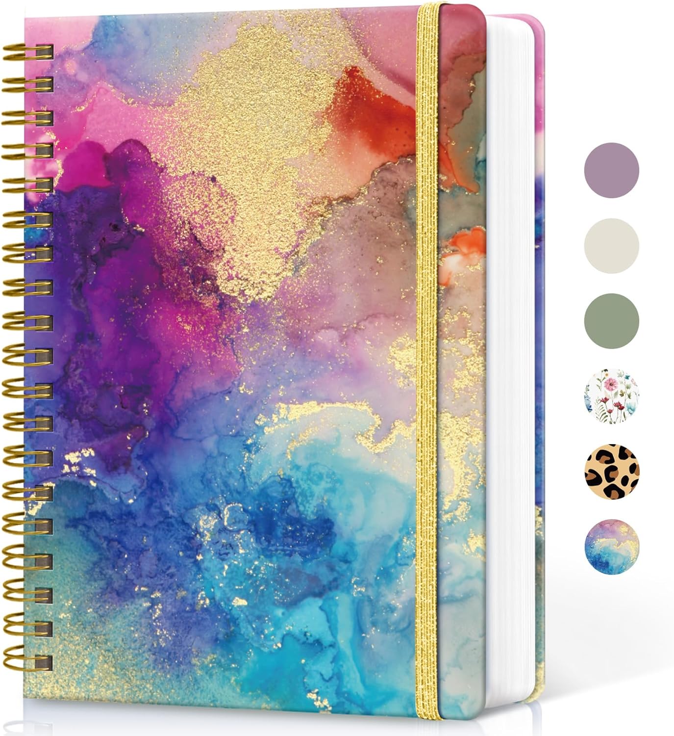 Spiral Graph Paper Notebook Journal for Work, 300 Pages, Thick B5 (7.1"x10") Grid Journals for Women & Writing, Hardcover Notebook for Note Taking, Perfect for Work School Note Taking Business, Color Splash