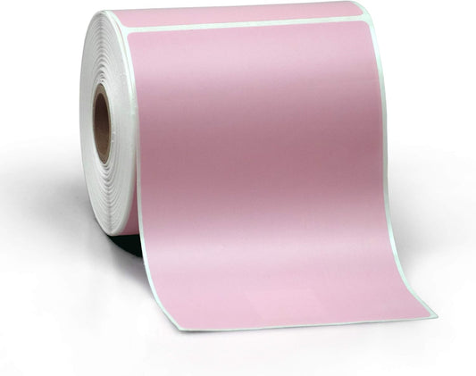 4" X 6" Direct Thermal Perforated Stickers Labels for Shipping Labels, Inventory, and Color Coding - Compatible with Zebra, Rollo, Godex and More (Pink, 48 Rolls)
