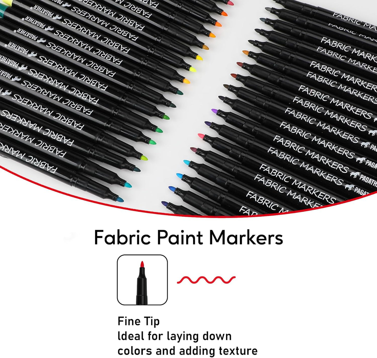 Fabric Markers Permanent for Clothes, 40 Colors Fine Tips Paint Pens for Clothing Canvas Tote Bags T-Shirt and Shoes, Non Toxic Ink for Kids and Adults